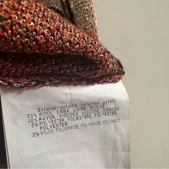 MISSONI Cardigan Women Size Medium Wool Blend Floral Boho Office - Picture 10 of 10